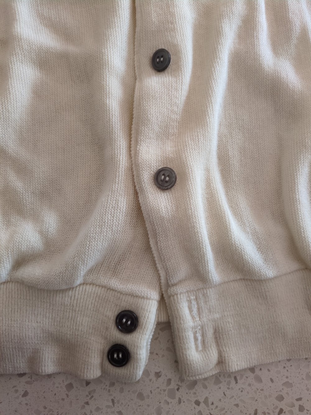 Men's Vintage Preppy Lacoste/Izod Button Up Cardigan Cream White - Picture 7 of 12